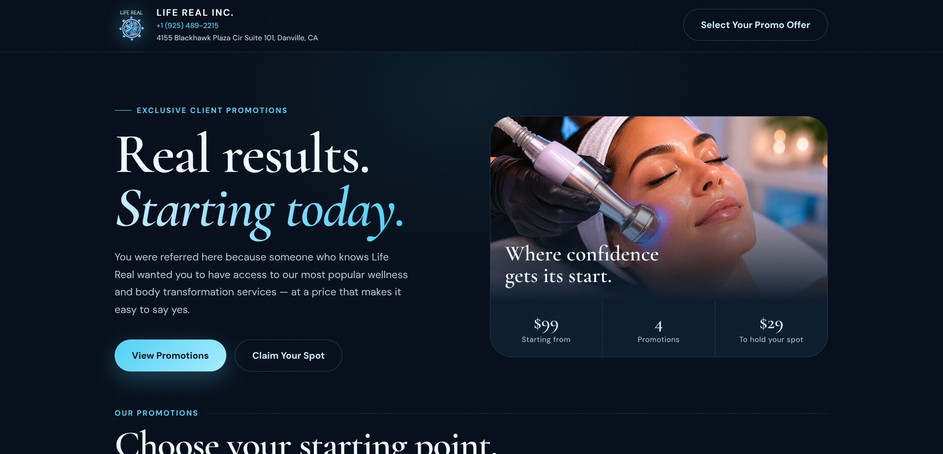 Life Real referral landing page