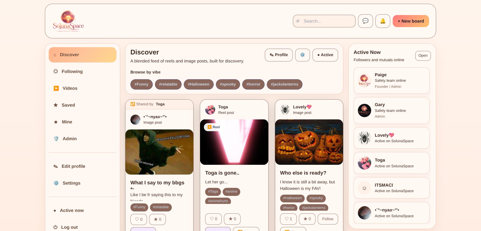 Discover feed