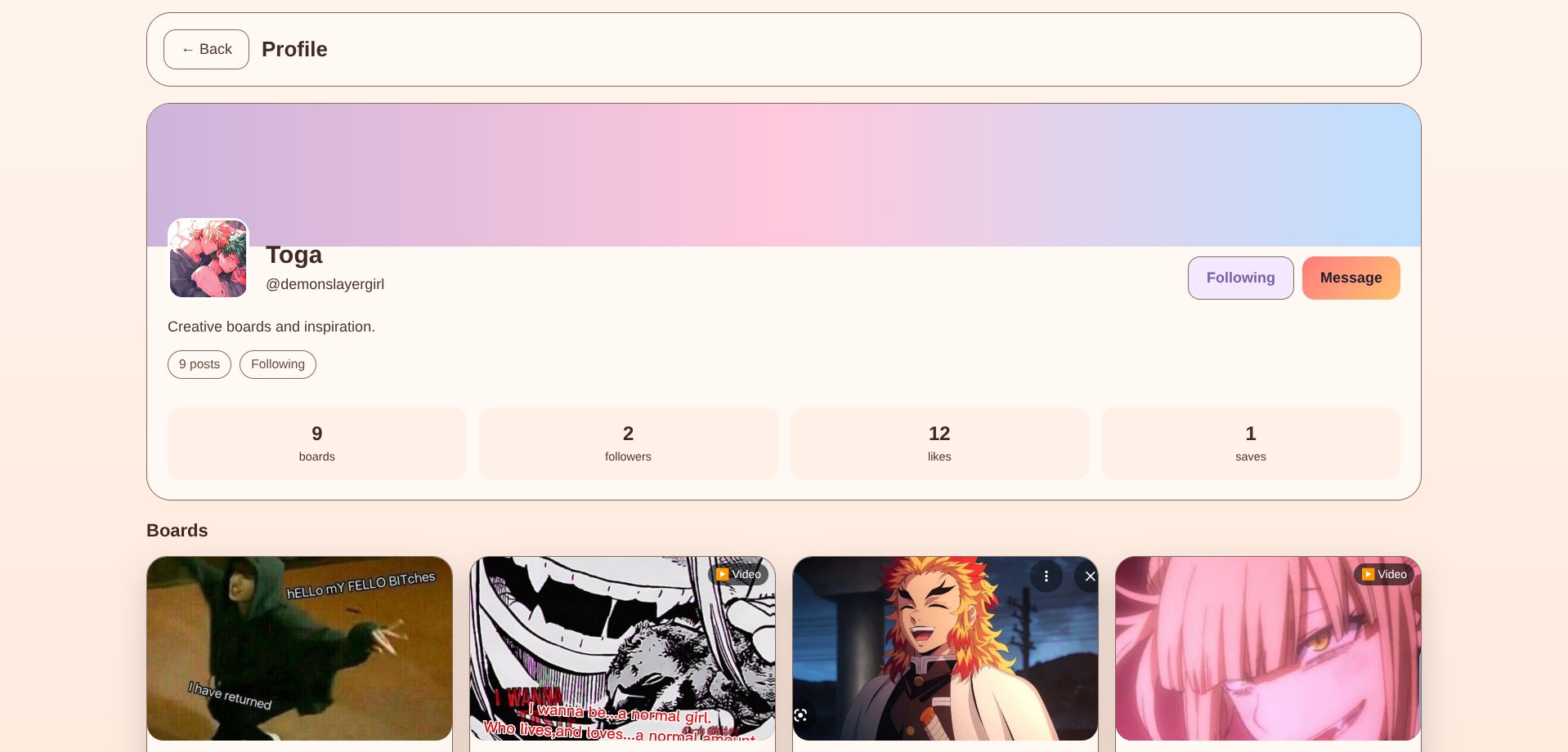 User profile